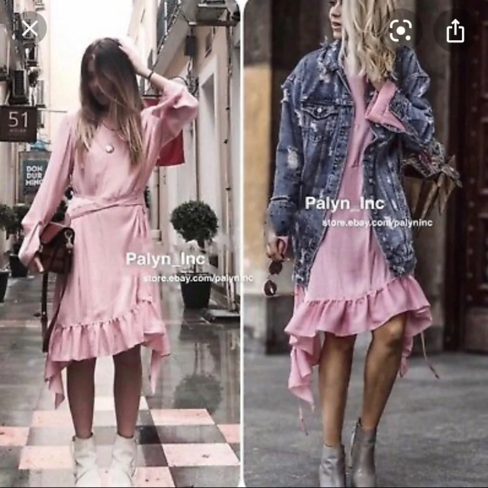 Barbie Core Zara Blogger Favorite Frilled Pink Midi Dress - Picture 6 of 11